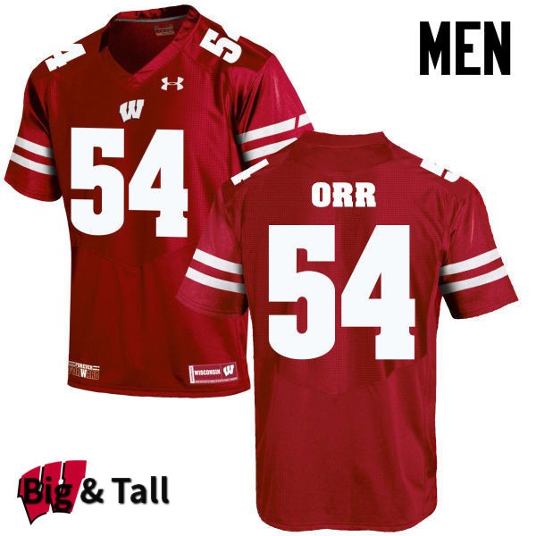 Wisconsin Badgers Men's #50 Chris Orr NCAA Under Armour Authentic Red Big & Tall College Stitched Football Jersey TE40A25LN